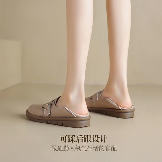 ZHR则则休闲单鞋女2024新款百搭英伦小皮鞋子一脚蹬懒人鞋女鞋子 商品图9