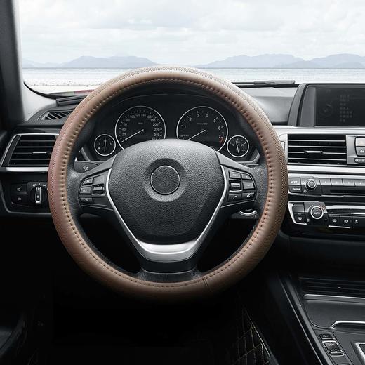 迈未（MAIWEI）汽车真皮方向盘套 头层牛皮 吸汗透气防滑 O型/D型可选 商品图1