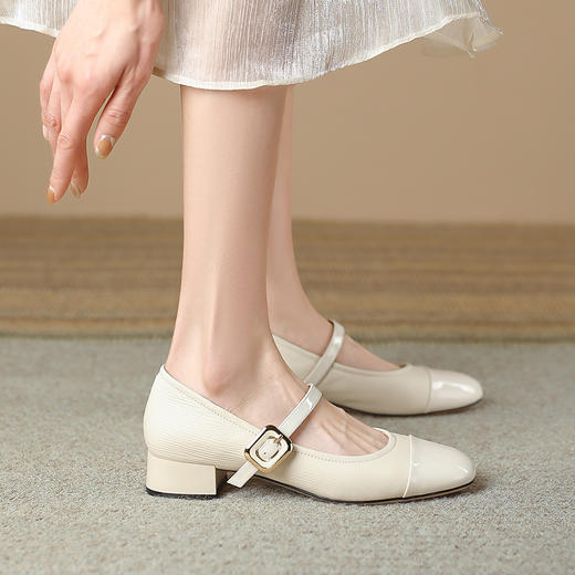 品质好货| Safiya/索菲娅2024新款春季法式百搭深口玛丽珍单鞋 SF41111708 商品图3