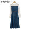 oldcolour牛仔连衣裙春季新款V领拼接高腰显瘦长裙女DP11107663 商品缩略图1