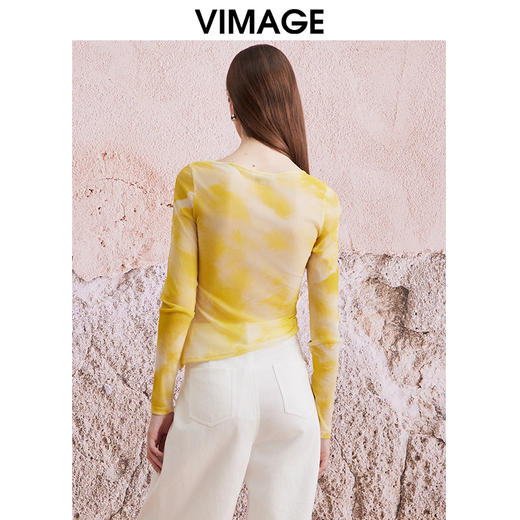VIMAGE纬漫纪春季新款设计感小众修身气质小上衣V2113710 商品图4