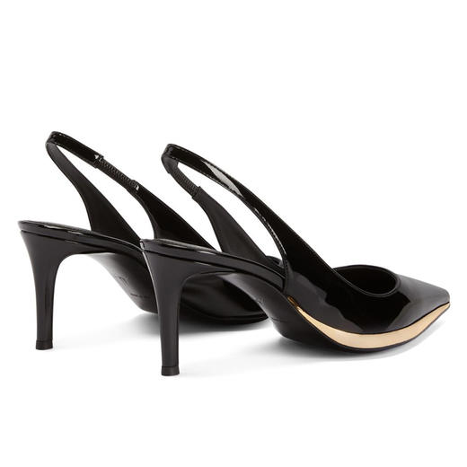 Giuseppe Zanotti 女士签名徽标漆皮高跟凉鞋 黑色 E350000004 商品图2