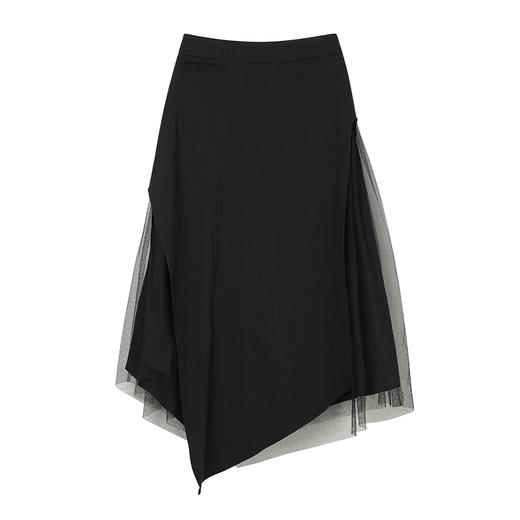 Famecoco范可儿不规则拼接网纱半身裙女士纯棉长裙 商品图6