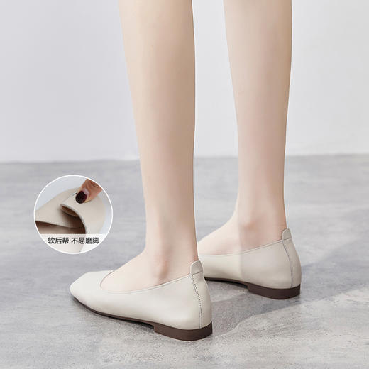 ZHR平底蛋卷鞋通勤鞋奶奶鞋女皮鞋子女豆豆鞋浅口女单鞋女鞋 商品图5