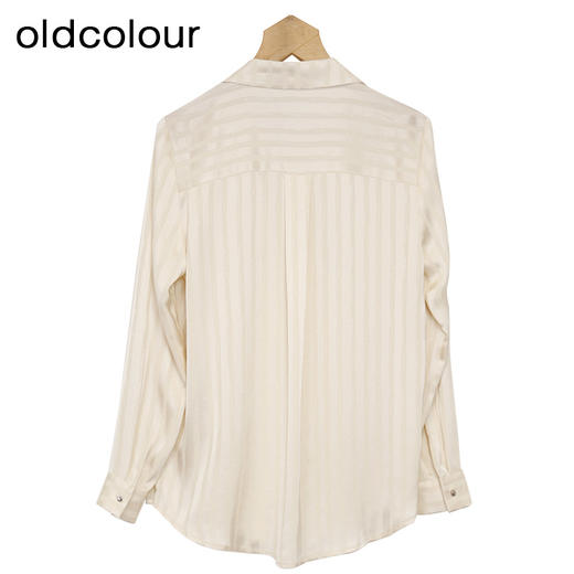 oldcolour条纹衬衫春季新款法式高级宽松长袖上衣女HP15013520 商品图1