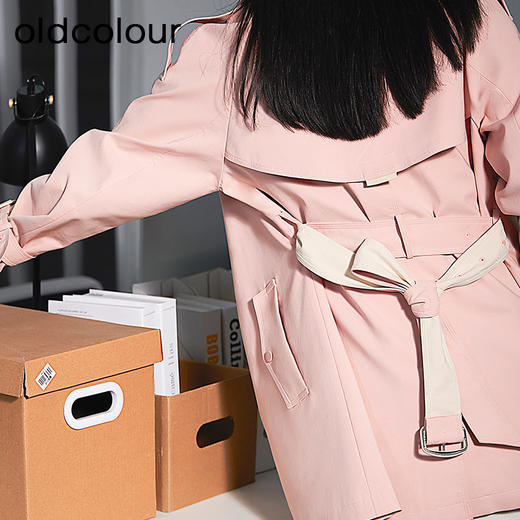 oldcolour2023春季新款百搭气质简约宽松通勤风衣外套女P12047293 商品图4