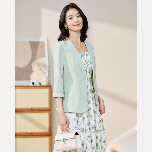 【知性优雅】罗蒙女士西服简约七分袖潮流百搭舒适西服外套女 商品图2
