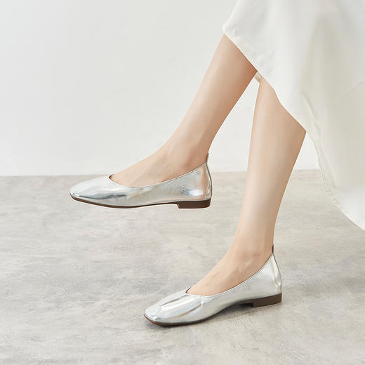 ZHR平底蛋卷鞋通勤鞋奶奶鞋女皮鞋子女豆豆鞋浅口女单鞋女鞋 商品图10