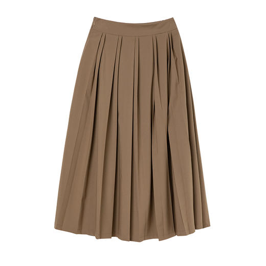 famecoco垂感易打理百褶裙女士优雅a字长款半身裙FAC1HA029 商品图5