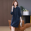 HR WH26069气质时尚翻领遮肉显瘦透气牛仔连衣裙 商品缩略图0