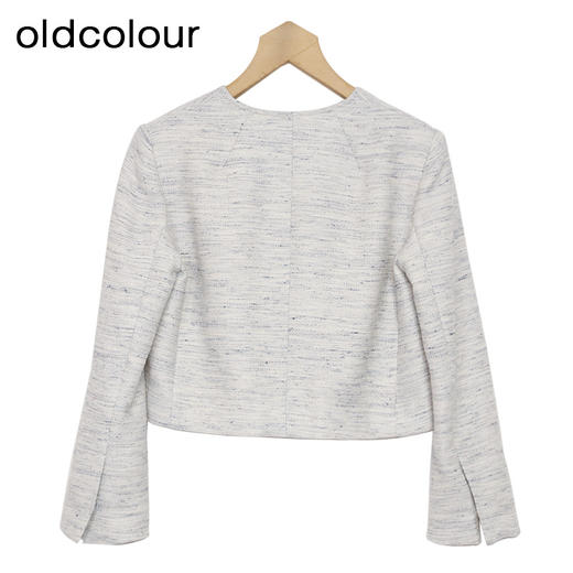 oldcolour小香风外套春季新款直筒通勤OL圆领短款上衣女P12041232 商品图1