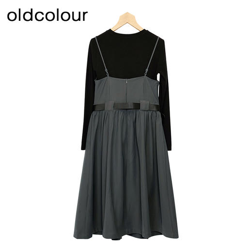 oldcolour吊带连衣裙套装春季新款气质通勤长袖中长裙女P12103406 商品图4