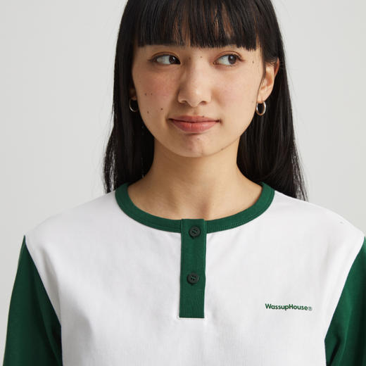 WassupHouse 女款半开襟七分袖T恤 商品图5