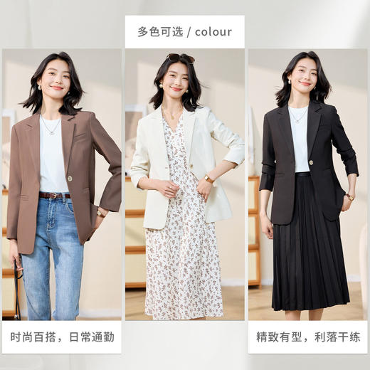 【优雅气质】罗蒙女士西服长袖百搭休闲大众日常商务西服外套女 商品图1