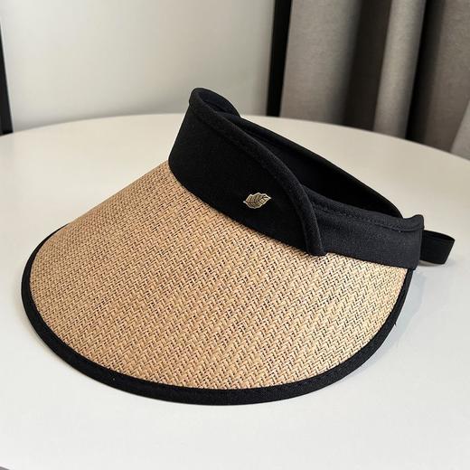 【潮流百搭！沙滩遮阳帽】夏季ins草编空顶鸭舌帽子女，户外百搭沙滩大檐防晒发箍草，帽遮阳帽，字母草编编织，树叶金属标空顶帽。阳光照耀，舒适防晒！ 商品图7