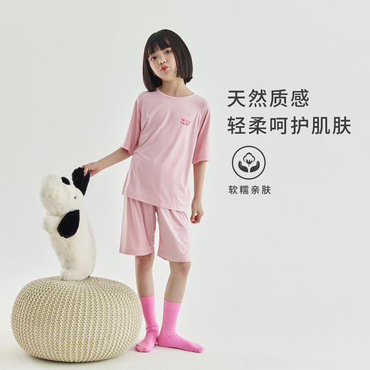 cicochild夏季款儿童五分袖家居服套装女童吸湿排汗睡衣两件套 商品图1