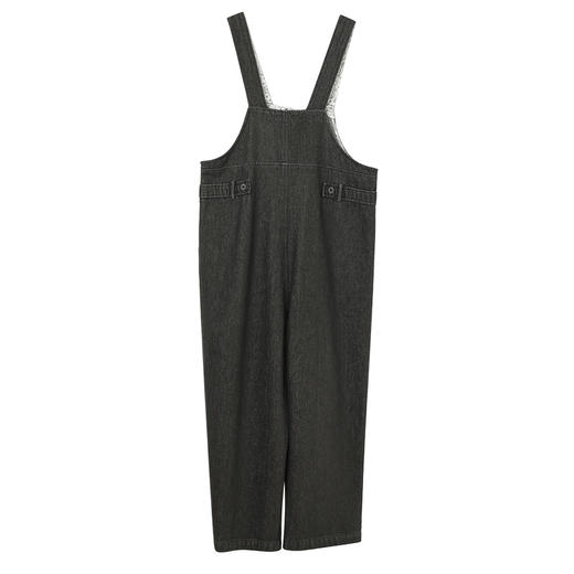 Famecoco范可儿纯棉休闲背带裤女士减龄运动黑色长裤FAC1GF001 商品图6