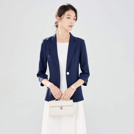 【知性优雅】罗蒙女士西服简约七分袖潮流百搭舒适西服外套女 商品图5