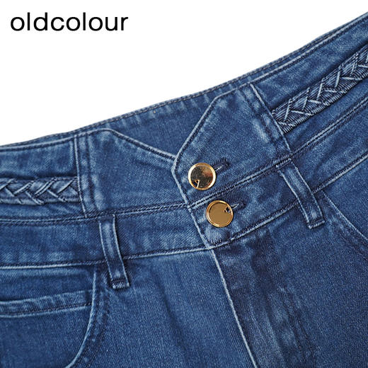 oldcolour直筒牛仔裤春季新款高腰显瘦百搭通勤九分裤女P13113105 商品图2
