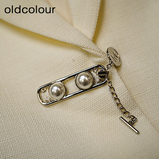 oldcolour米白色西装春季新款简约休闲宽松通勤外套女P11048114 商品图4