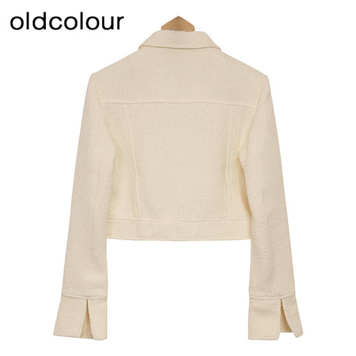 oldcolour白色短款外套春季新款小香风气质直筒上衣女P11041169 商品图1