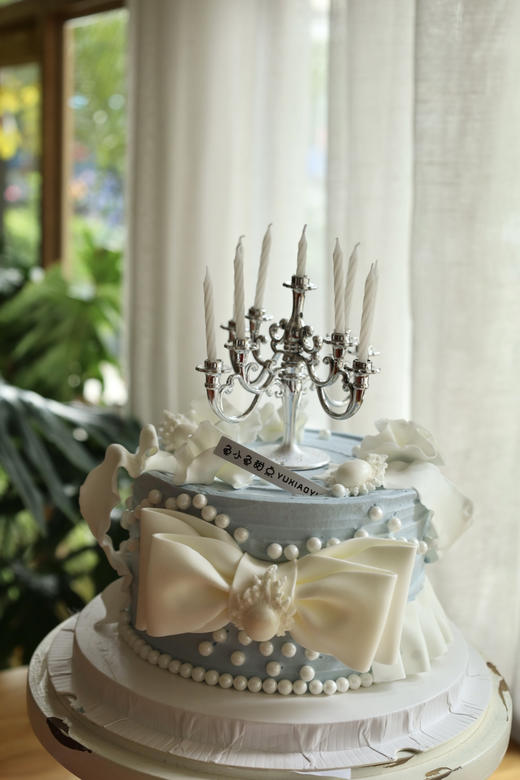 珍珠蝴蝶结烛台 商品图0