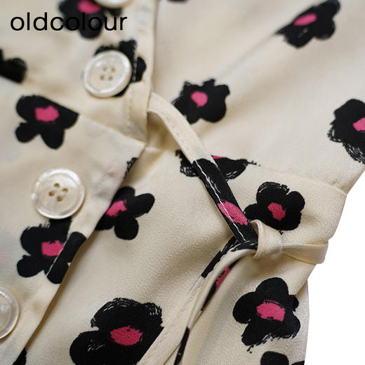 oldcolour碎花衬衫春季新款气质通勤宽松显瘦长袖上衣女P12013411 商品图4