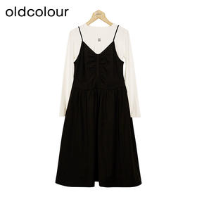 oldcolour吊带连衣裙套装春季新款气质通勤长袖中长裙女P12103406