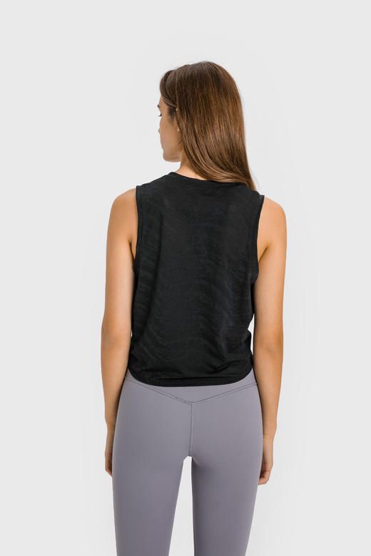 【提花面料】下摆系带 圆领背心 宽松罩衫 商品图4