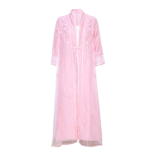 中式绣花外披天丝提花茶服仙气禅服FL6087 商品图4