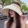 【夏季新品！时尚百搭】法式仙女草编压花空顶防晒帽女UPF50+！不挑脸型显脸小，佩戴自然方便，轻盈透气，持久耐用，防晒防紫外线，时尚花边，女夏季帽子防紫外线花边贝壳空顶帽，网红ins推荐！ 商品缩略图1