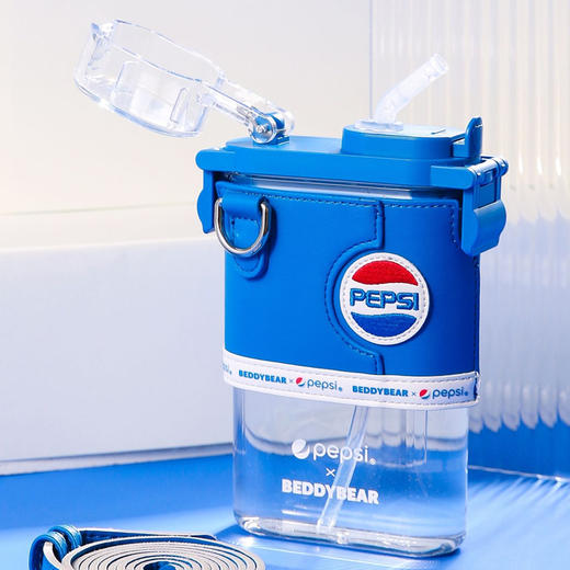 杯具熊（BEDDYBEAR）百事联名Tritan网红方形水杯便携运动水壶大容量夏季杯子400ml 商品图1