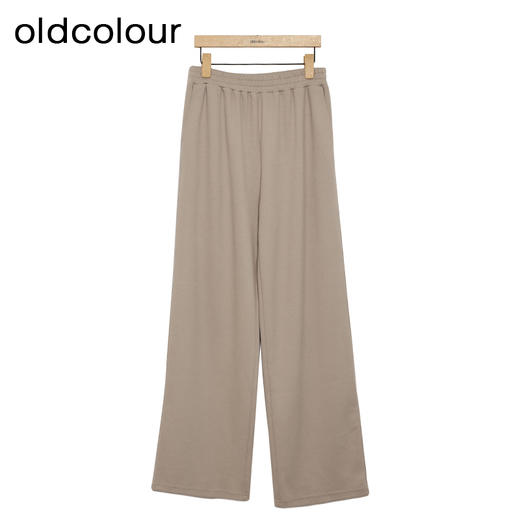 oldcolour简约休闲裤春季新款松紧高腰阔腿直筒长裤女P11073409 商品图0