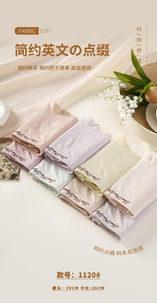 女士品质无缝内裤简约舒适三角裤1120/1124加大薄款5076 商品图3