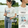 OLrain欧芮儿法式米白色短袖T恤女夏季2023新款印花时尚显瘦上衣 商品缩略图6
