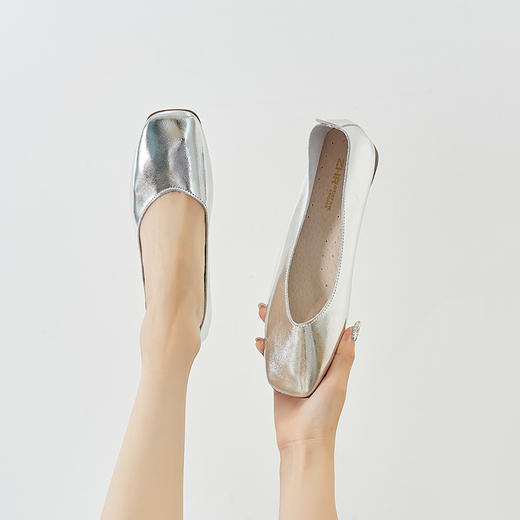 ZHR平底蛋卷鞋通勤鞋奶奶鞋女皮鞋子女豆豆鞋浅口女单鞋女鞋 商品图13