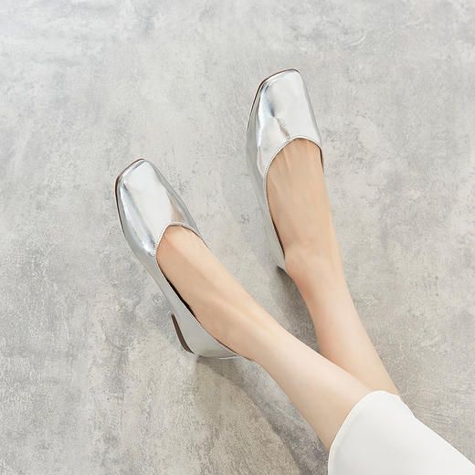 ZHR平底蛋卷鞋通勤鞋奶奶鞋女皮鞋子女豆豆鞋浅口女单鞋女鞋 商品图11