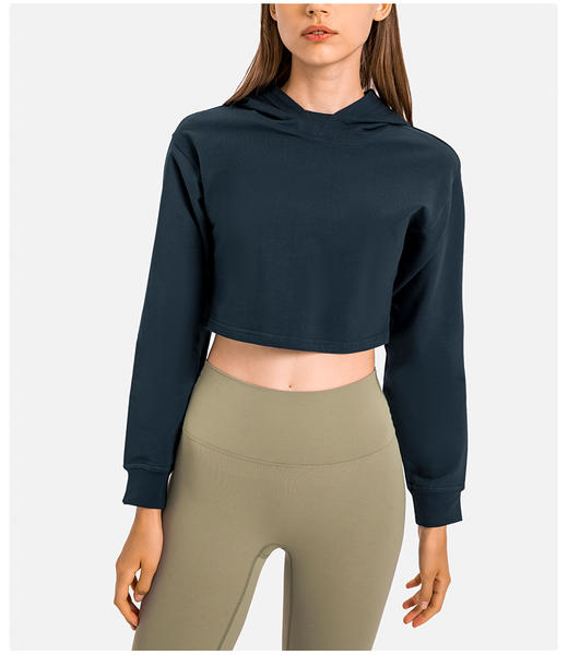 【棉氨面料】一体连帽短款卫衣 防风遮阳上衣 商品图1