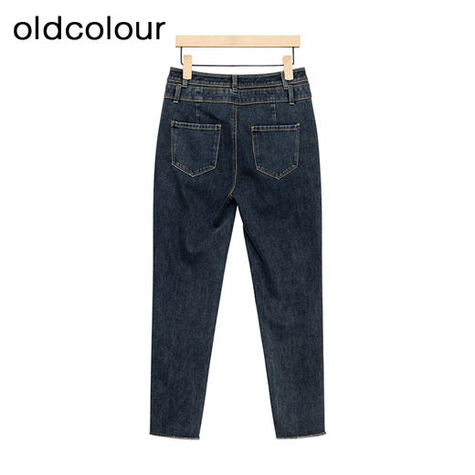 oldcolour高腰修身牛仔裤春季新款复古气质直筒铅笔裤女P12113421 商品图3