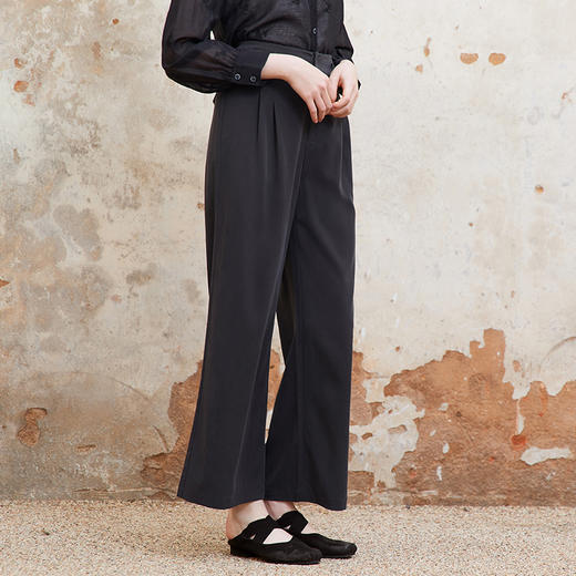 famecoco范可儿通勤垂感西装阔腿裤女士休闲裤长裤FAC1GA013 商品图2