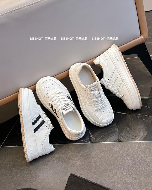 新品厚底单层皮大口休闲小白鞋813B41532（W） 商品图1