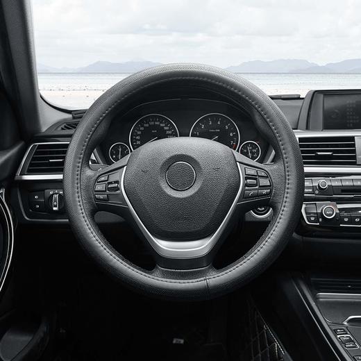 迈未（MAIWEI）汽车真皮方向盘套 头层牛皮 吸汗透气防滑 O型/D型可选 商品图0