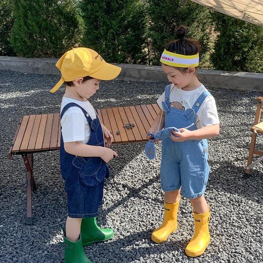 儿童裤子夏季薄款男童天丝软牛仔裤宝宝韩版吊带短裤女童背带裤夏 商品图3