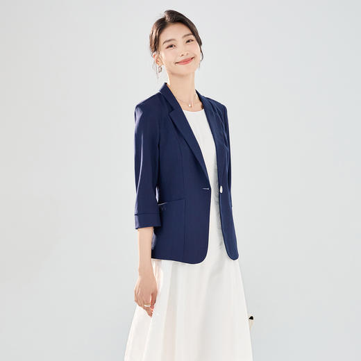 【知性优雅】罗蒙女士西服简约七分袖潮流百搭舒适西服外套女 商品图6