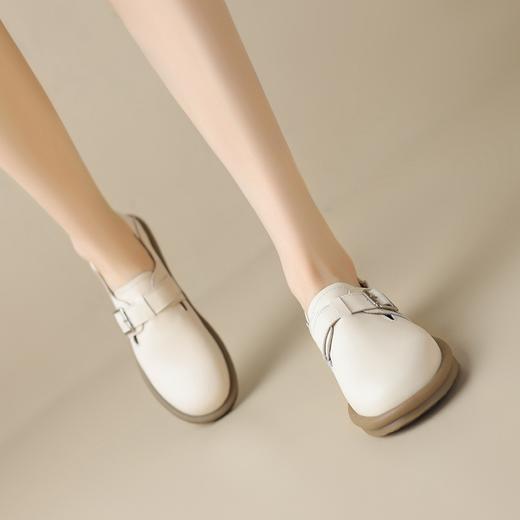 ZHR则则休闲单鞋女2024新款百搭英伦小皮鞋子一脚蹬懒人鞋女鞋子 商品图1