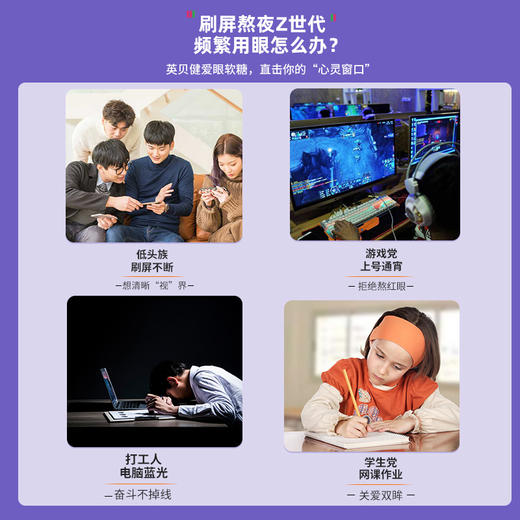 【儿康堂育儿】英贝健DHA蓝莓叶黄素酯软糖4瓶 商品图1