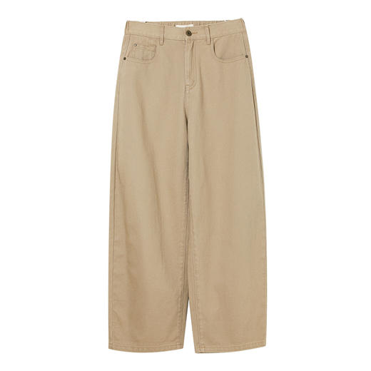 Famecoco范可儿全棉松紧腰阔腿休闲裤女士基础款长裤 商品图6