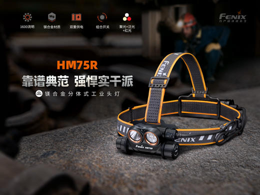 菲尼克斯HM75R户外强光远射长续航Type-C分体式头戴工业头灯 商品图1