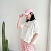 2024春夏新款 设计师款小众复古甜美钉珠亮片字母短袖T恤女 商品缩略图2