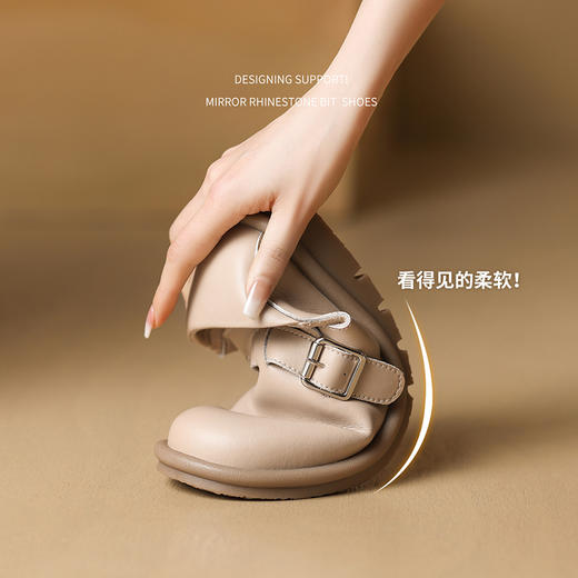 ZHR则则休闲单鞋女2024新款百搭英伦小皮鞋子一脚蹬懒人鞋女鞋子 商品图10